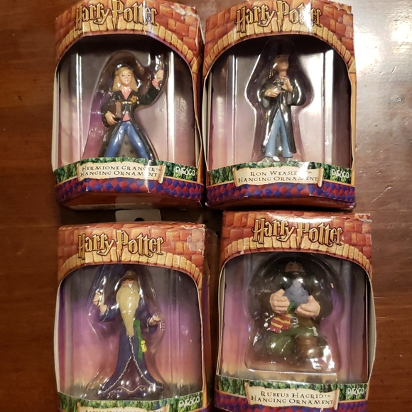 Four Harry Potter hanging ornaments